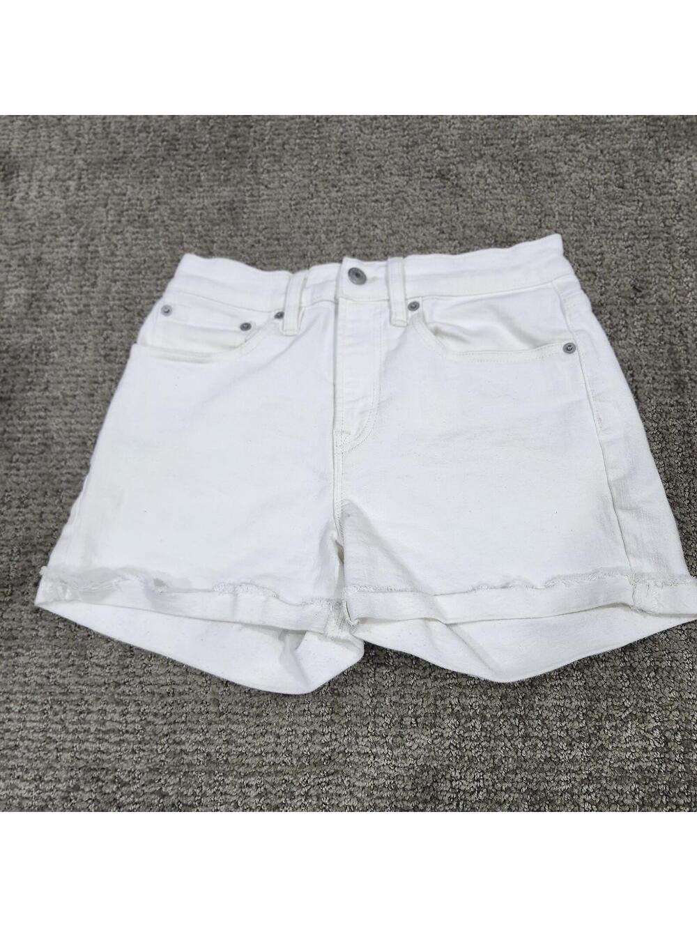 J.Crew Mercantile White Denim Cutoff Shorts Size 24